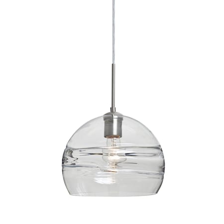 Besa Lighting Spirit 10 Cord Pendant, Clear, Satin Nickel, 1x60W Incandescent 1JT-SPIR10CL-SN